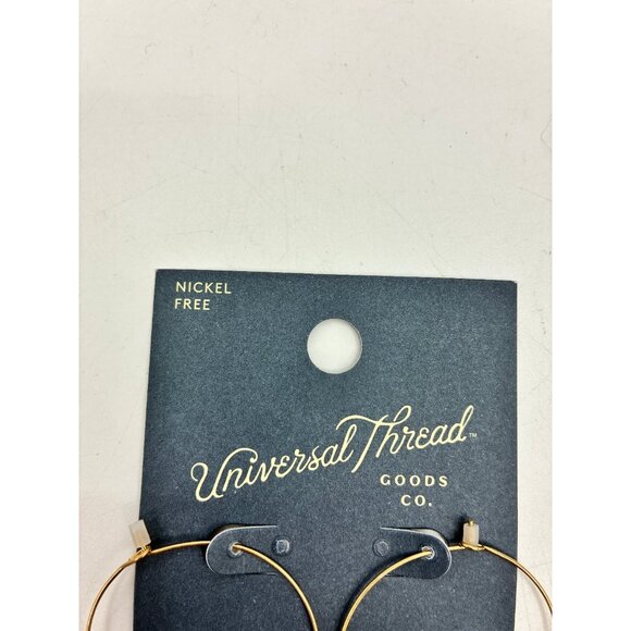 Universal Thread Gold Tone Hoop Earrings Multicolor Beads Nickel Free - Picture 2 of 4